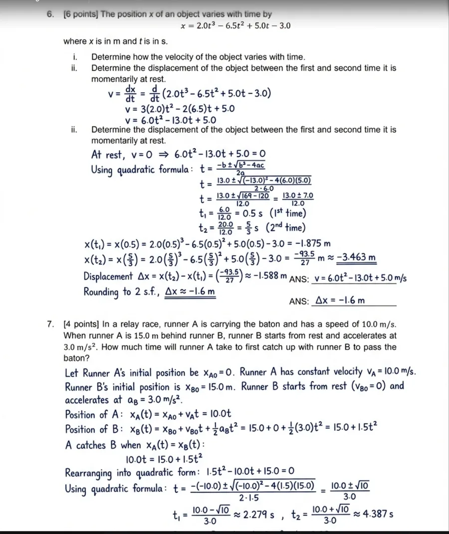 Structured paper being graded